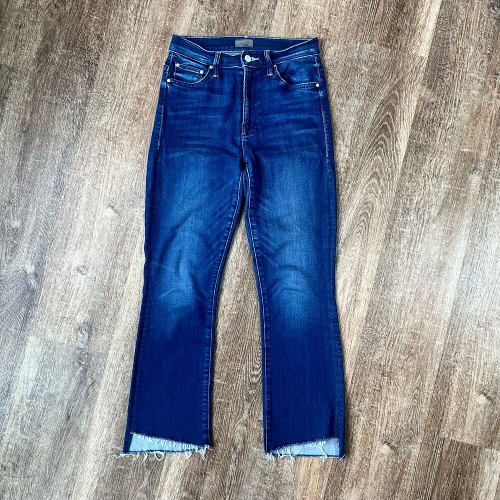 Mother the insider crop step fray jeans